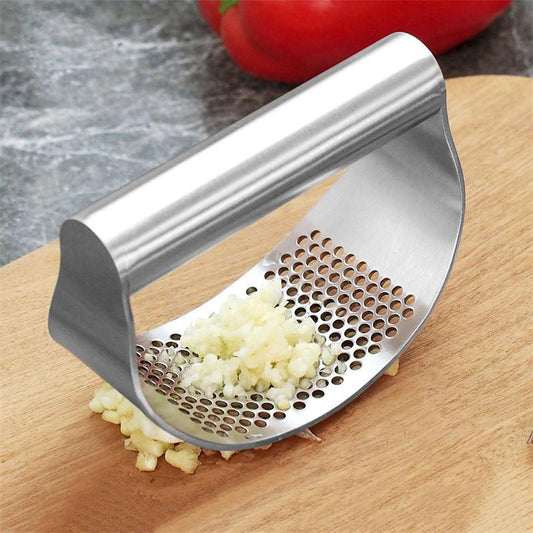 Garlic press | Prensa y rebanadora de ajos multifunción de acero inoxidable